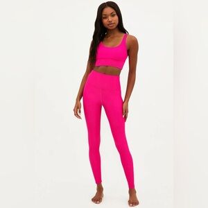 Beach Riot Sport Ayla Leggings Bright Fuchsia Size XS Ribbed Workout leggings